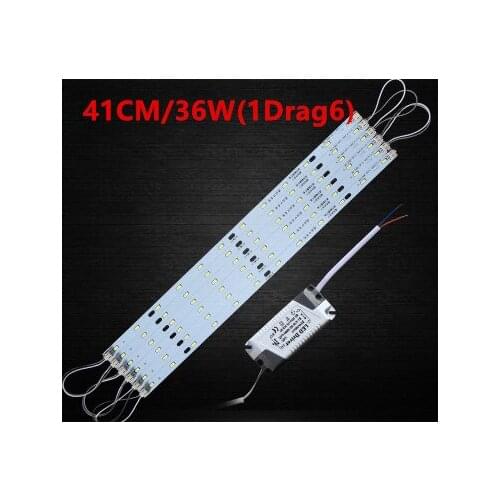 Led Ceiling Lamp Reconstruction Rectangular Light Bulb Light Bar Lamp Beads Core Board Lights White Bright 41cm 36W 1 Drag 6