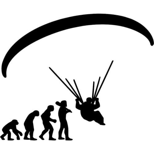 Creative Human Evolution Skydiving Auto Decals Pvc Funny Cars Rear Windshield Modern Decorative Car Stickers Decorate