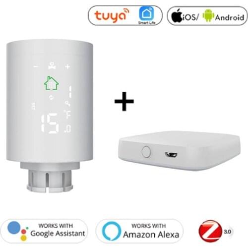 Tuya ZigBee3.0 Smart Radiator Actuator Programmable Thermostatic Radiator Valve Temperature Controller Voice Control Via Alexa