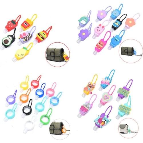 Funny Fruit Food Silicone Mini Hand Sanitizer Holder Hangable Liquid Soap Dispenser Containers Travel Portable Safe Gel Holder