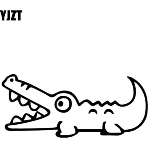 YJZT 15.1CM*6.6CM Crocodile Cartoon Decoration Car Door Vinyl Decal Car Stickers Black/Silver C4-1453