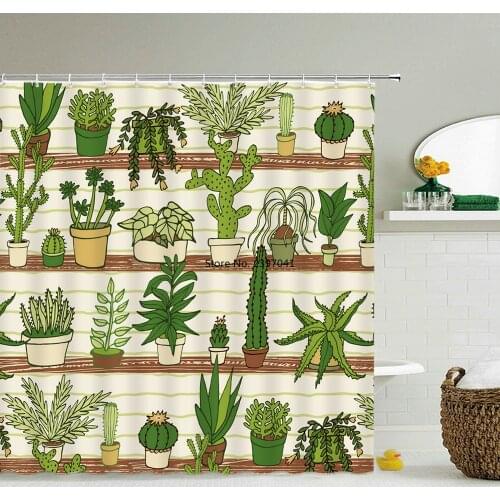 3D Flower Tulip Blossom Cactus Lavender Rose Shower Curtains Bathroom Curtain Frabic Waterproof Polyester Bath Curtain with Hook