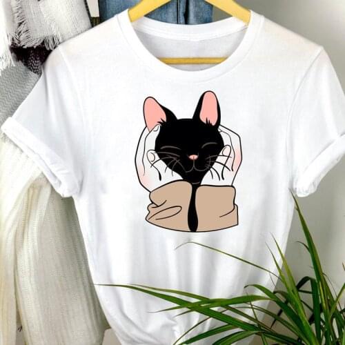 Women Clothes Funny Cat Animal Cute Cartoon Summer Fashion Short Sleeve Summer Print Tshirt Female Tee Top Graphic T-shirt
