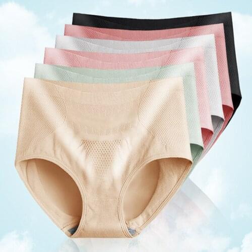 Plus Size High Waist Hip lift Panties Women Cotton Underwear Solid color Body Shaper Seamless Briefs Female Breathable Lingerie