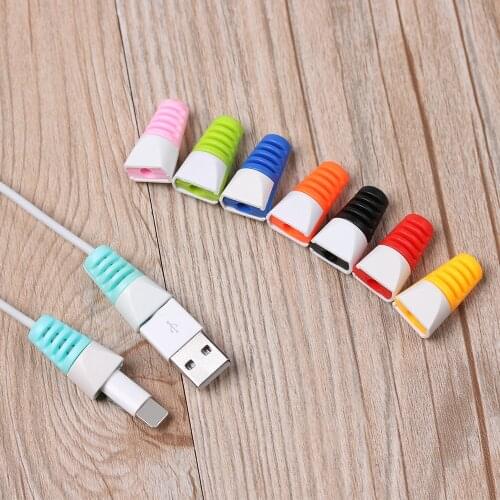 10Pcs/Set Soft Cable Protector Bobbin Winder Data Line Case Protection Spring Twine For iPhone Android USB Charging Cable Cover