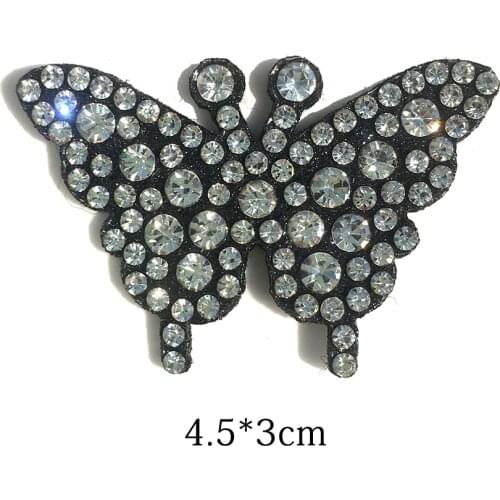 10pcs Butterfuly Red AB Rhinestone Applique Sew on Patch For DIY Clothes Crafts Garment Hat Sweater Hair Decor Accessories