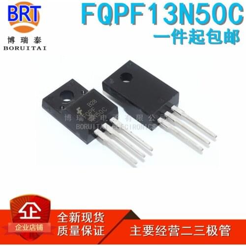 10pcs/lot FQPF13N50C TO-220F 13N50C TO220F FQPF13N50 13A 500V TO-220F MOS Field Effect Transistor