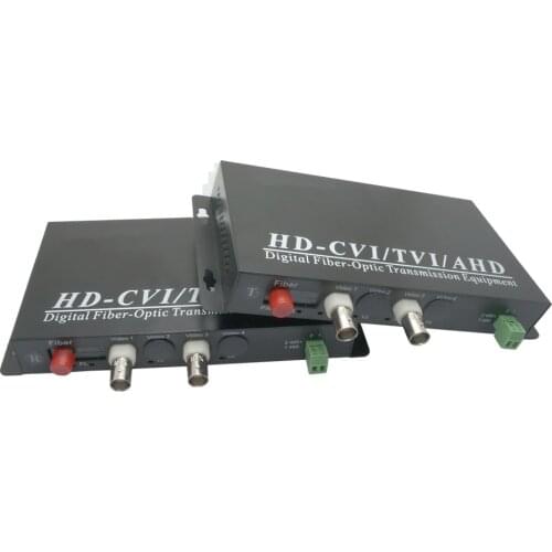2Channel 1080P AHD HDCVI HDTVI Singlemode Single fiber 20km FC Fiber Transmitter and Receiver