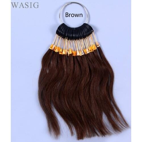 30Pcs/Set 100% Human Virgin Hair Brown Color Ring for Human Hair Extensions and Salon Hair Dyeing Sample, Can Be Dye any Color