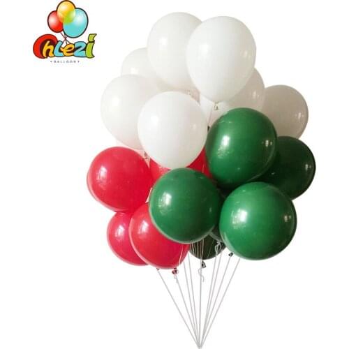 30pcs Christmas decoration Latex balloon Green Red White Helium Float Party Wedding Birthday Baby Shower New Year Decor Balloons