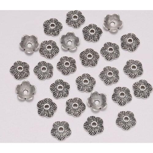50pcs/Lot 9mm Bead Caps For Jewelry Bead Caps End Receptacle Flower Torus DIY Spaced Apart Jewelry Making Accessories