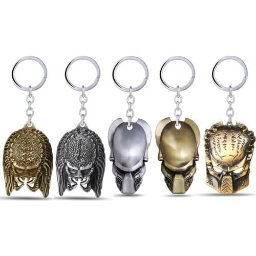 Alien vs Predator Keychain Movie Jewelry Predator Mask Key Chains Metal Pendant Keyring Men Women Gift llaveros Souvenir