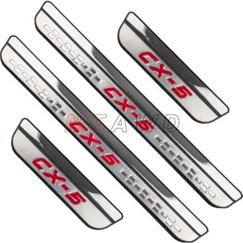 For Mazda CX-5 CX5 KF KE Accessories 2021 2020-2012 Stainless Chrome Car Door Sill Kick Scuff Plate Protectors Trim Cover Guard