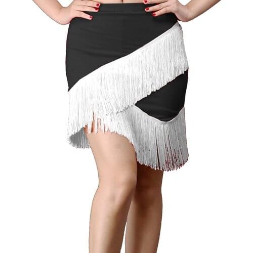 Adult Latin Dance Skirt Women Fringed Latin Skirt For Girls Cha Cha Rumba Samba Sexy Irregular Tassel Dance Practice Clothing