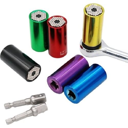 Torque Wrench Universal Sleeve Head Set Magic Socket Sleeve 7-19mm Spanner Key Style Grip Multi Hand Tools Cr-v Sleeve