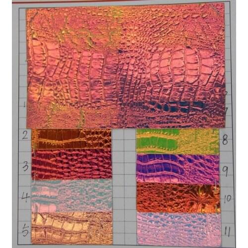 Holographic fabric Laser Symphony imitation leather crocodile grain PU leather luggage bag decoration leather chameleon material