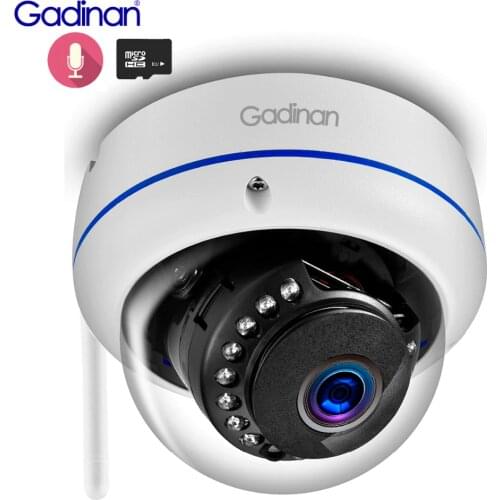 Gadinan Full HD 1080P 2MP Surveillance Wifi IP Camera Audio Internal Microphone Vandalproof IR Night Dome Security Camera iCSee