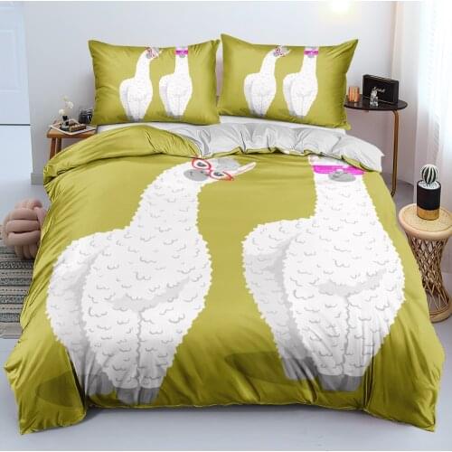 Cartoon Duvet cover set Quilt/Comforter Covers Pillowcases 220x240 King Queen Double Full Bedding sets Green color Bed Linens