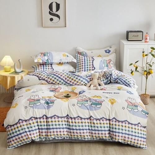 Cartoons Happy Animal Pattern Duvet Cover Set 175x220 Pillowcase 3Pcs,220x240 Quilt Cover,Extra Large, Bedding Set