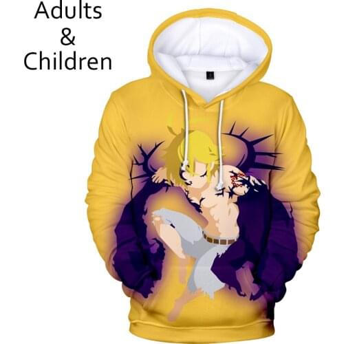 Personality Comic The Seven Deadly Sins 3D Hoodies Men Women Sweatshirts New Fashion Kids Hoodie suitable boys girls pullovers