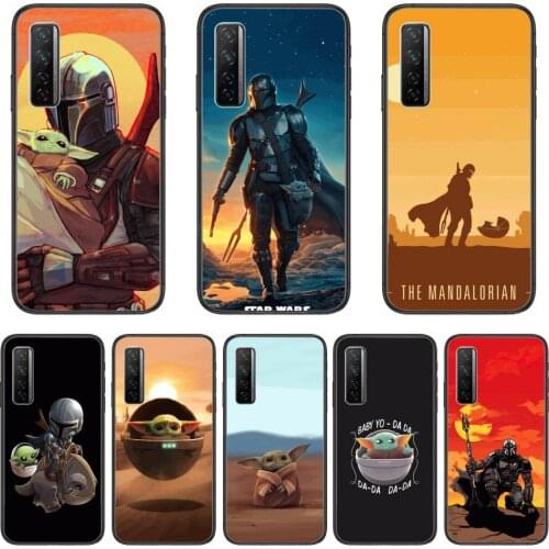 Soft Colorful Phone Case Cute Baby Yoda Phone Case For Huawei Nova p10 lite 7 6 5 4 3 Pro i p Smart ZBlack Etui 3D Coque Paint
