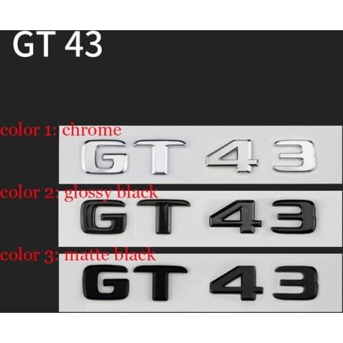 Car Styling Trunk Sticker GT 43 Emblem for Mercedes Benz AMG GT GT43 GT50 GTR GTS GTC C63S E63S GLC63S GLE63S Emblem