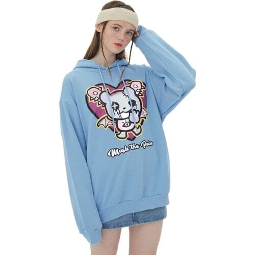 Autumn 2021 New Fun Kawaii Print Women Hooded Sweatshirts Harajuku Hoodies Female Hoody Long Sleeve Pullover H1536