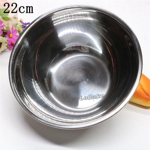 New arrivals 22cm high quality thicken stainless steel egg beating pan bowl kneading basin pot for DIY home baking accessories