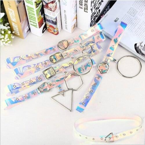 New fashion laser colorful transparent belt