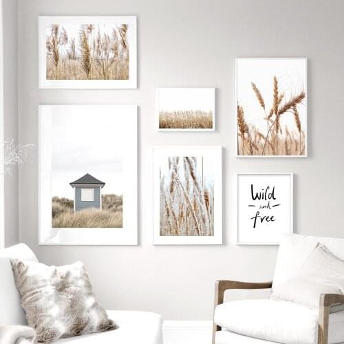 Autumn Plant Wheat Dandelion Reed Flower Wall Art Canvas Painting Nordic Posters And Prints Wall Pictures For Living Room Decor