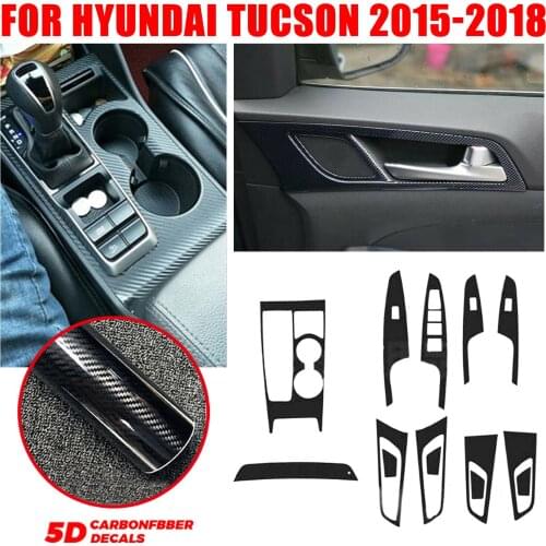 Car Interior Sticker Film Central Control Film Carbon Fiber Modified Auto Interior Decoration Film For Hyundai Tucson 2015-2018
