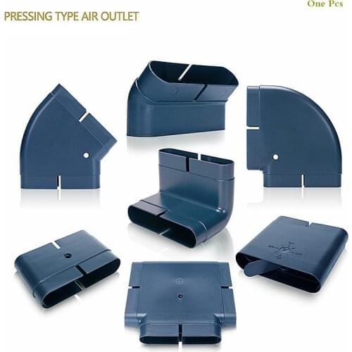 Underfloor Flat Air Duct Air Valve ABS Plastic Flat Oval Tubing Elbow Adapter for Household Commercial HVAC Fresh Air Systems