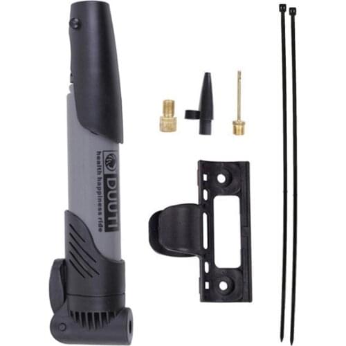 Portable Mini Bike Pump Fits Presta & Schrader 60PSI Compact Bicycle Pump with Mount Bracket Valve Adapters