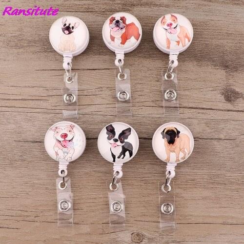R2059 1pcs New Hot Sales Kawaii Dog Badge Reel Clip For Student Friends Exquisite IC Card Badge Holder Fashion Gifts
