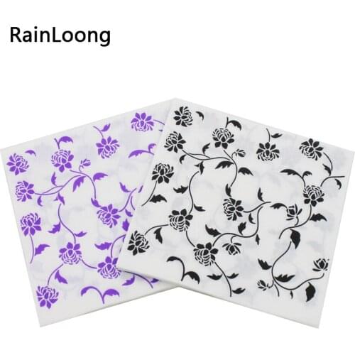 [RainLoong] Printed Feature Flower Vintage Paper Napkin Event & Party Decoration Tissue Decoupage Servilleta 1 pack (20pcs/pack)