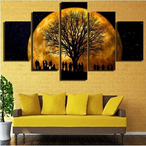 Modern Canvas Painting Hd Printed Wall Art No Frame Modular Pictures 5 Pieces Abstract Guitar Music Poster Living Room Decor