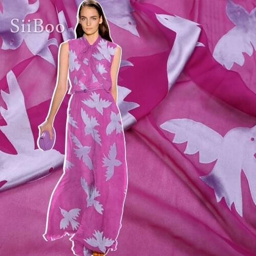 Siiboo natural silk burnout fabric for women dress shirt french feminen style sweet sexy lady tejido tissu sp6529