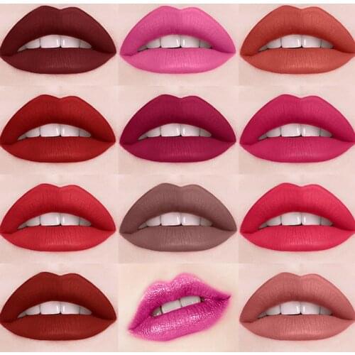 12colors Mini Liquid Lipstick Waterdichte Langdurige Matte Moisturizing Mini Easy To Carry Lip Glaze Sample 3.5g Lip Cosmetics