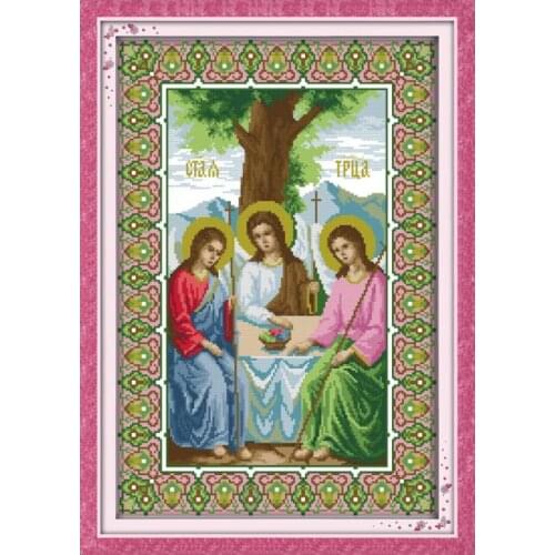 Joy Sunday Jesus Christianity Cross Characters Manual Embroidery 11CT 14CT Calico Sewing Embroidery Stitch Kit Decoration