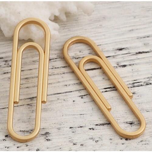 5 PCs Zinc Based Alloy Connectors Paper Clip Matt Gold DIY Jewelry Accessories Findings Making 40mm(1 5/8") x 11mm( 3/8")