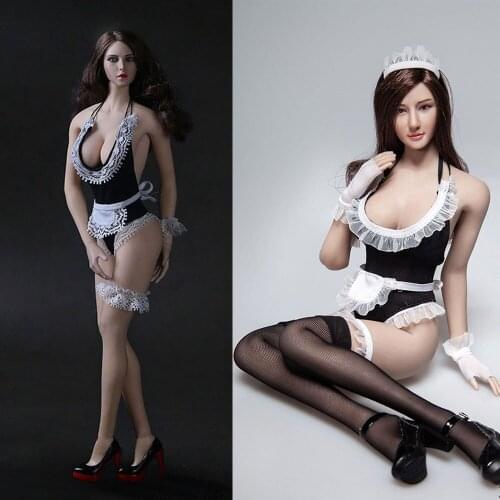 ZY5024 1/6 Female Soldier Clothing Accessories Sexy Maid Costume Set Model For 12'' Women Action Figure Body