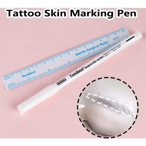 1 PC Tattoo Skin Marking Pen Microblading Eyebrow Positioning Mark White Waterproof Marker Pen Body Art Skin Scribe Tool