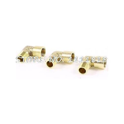 3 Pcs 1/8"PT to 1/8"PT M/F Thread Elbow Design Hex Nipple Pipe Quick Joints