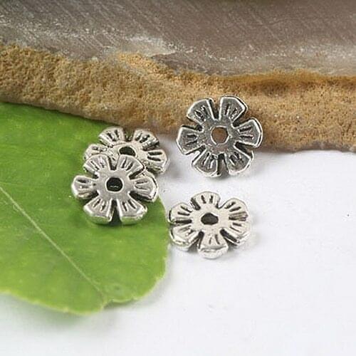 30pcs Tibetan silver color flower spacer beads h0066