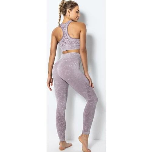 ATHVOTAR Gym Women Seamless Leggings Suits Fitness Push Up Suits Sporty Casual Solid Crew Neck Long Femme Clothing