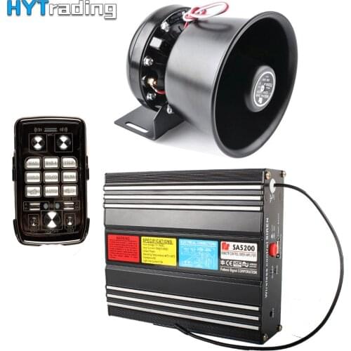 Emergency Car Horns Super Loud Alarm Police Siren 200W Car Police Fire Horn Loudspeaker Federal signal 120v-130dB