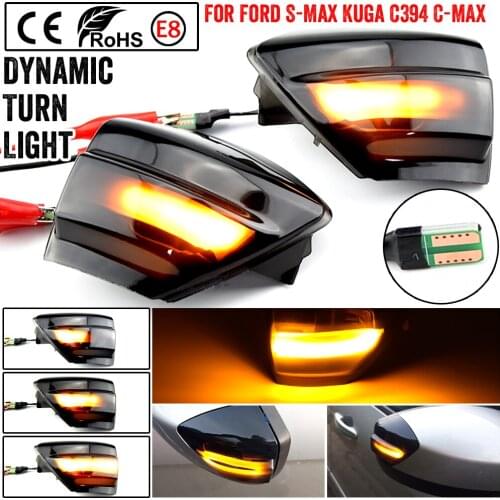 Car Accessories LED Dynamic Turn Signal Side Wing Mirror Indicator Light Lamp For Ford S-Max 2007-2014 Kuga C394 08-2012 C-MAX