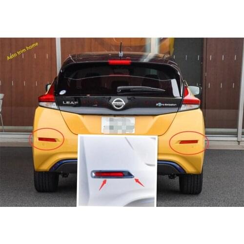 Lapetus Side Car Rear Fog Lights Lamps Decoration Kit Cover Trim 2 Piece / Set For Nissan Leaf 2018 ABS Auto Accessories