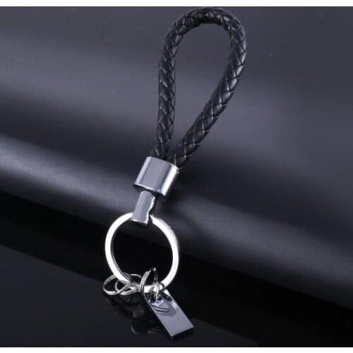 ON SALE 1Piece Black Leather Car Auto Keychain Keyholder Keyring Very Cheap Women Men Jewelry Accessories Keyfob Porte Clef