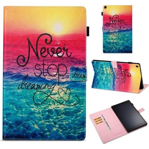 For Amazon New Fire HD10 2017 Case Paint PU Leather Magnetic Fold Stand PC Hard Back Tablet Cover Shell for Fire HD 10 2017 Case